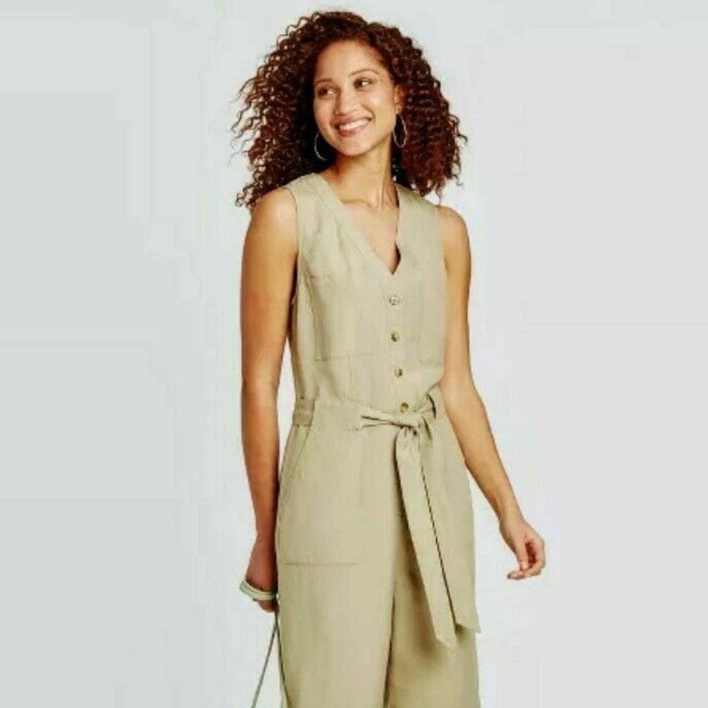 A New Day Sleeveless Belted Romper Jumpsuit